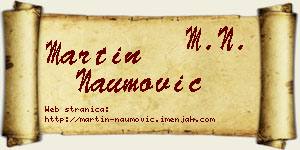 Martin Naumović vizit kartica